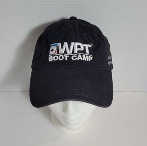 WPT Boot Camp World Poker Tournament Trucker Baseball Hat Cap Black Texas Holdem